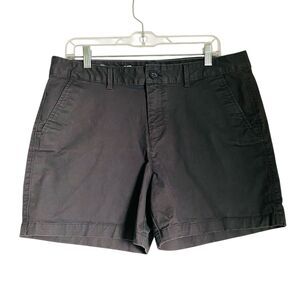 Eddie Bauer Chino Short Women size 12 Taupe Slightly Curvy Stretch Inseam 5"